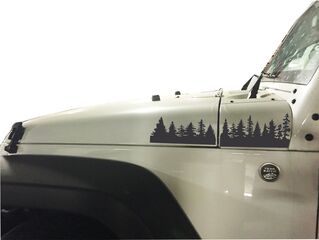 Jeep Wrangler Pine Tree forest hood pegatinas de vinilo conjunto completo calcomanía JK, elige Color