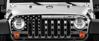 Calcomanía de piel de vinilo con diseño de bandera estadounidense para Jeep Wrangler