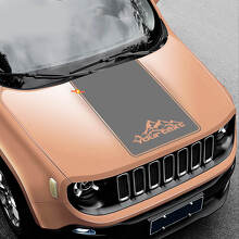 Calcomanía de vinilo para capó Blackout Mountains para Jeep Renegade 2
