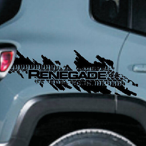 Jeep Renegade Distressed Tire Splash Graphic vinilo calcomanía lateral cromado