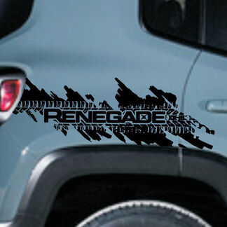 Jeep Renegade Distressed Tire Splash Graphic vinilo calcomanía lateral cromado