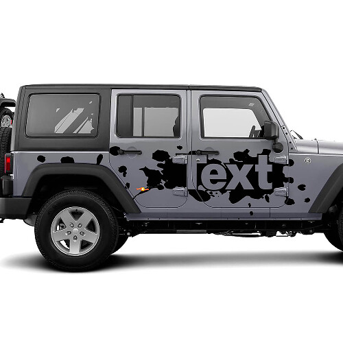 Salpicaduras de pintura con texto personalizado Calcomanía de vinilo lateral para Jeep Wrangler