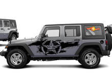 Kit de calcomanías adhesivas para el cuerpo lateral de la estrella de la bandera estadounidense desgastada para adaptarse al estilo jeep wrangler
 2
