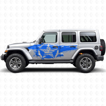 Kit de adhesivos de vinilo con estrella y bandera USA envejecida para Jeep Wrangler_2