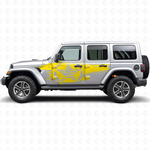 Kit de adhesivos de vinilo con estrella y bandera USA envejecida para Jeep Wrangler_5