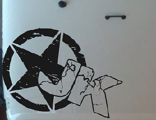 Vinilo adhesivo con bandera de capó de estrella desgastada para Jeep Wrangler JK
