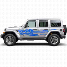 Juego de vinilos laterales de bandera americana envejecida para Jeep Wrangler_2