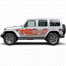 Juego de vinilos laterales de bandera americana envejecida para Jeep Wrangler_4