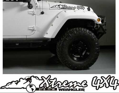 Pegatina adhesiva de vinilo estilo montaña Xtreme 4x4 para capó de Jeep Wrangler