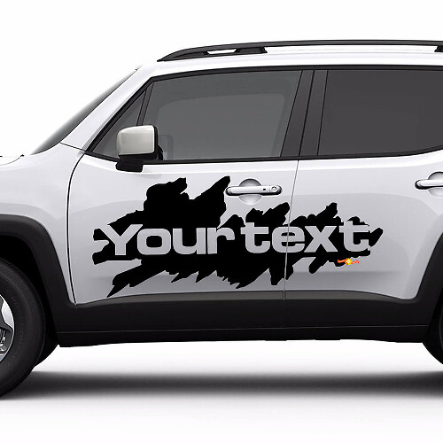 Calcomanía lateral de vinilo con letras estilo salpicadura de barro para Jeep Renegade