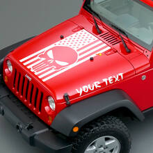 Calcomanías de vinilo para capó Punisher Skuss y bandera de EE. UU. para Jeep Wrangler_3
