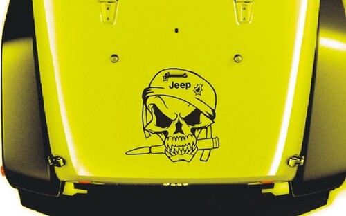 Jeep Wrangler soldado militar calavera vinilo adhesivo para capó TJ LJ JK 23 X 23
