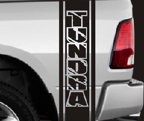 2 pegatinas de vinilo a rayas para Toyota Tundra junto a la cama del camión, aproximadamente 11 x 46 cada una
