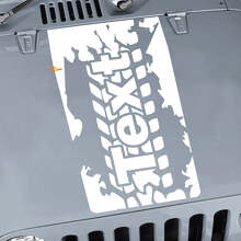Calcomanía de vinilo personalizada con letras en la banda de rodadura para capó de Jeep Wrangler_2