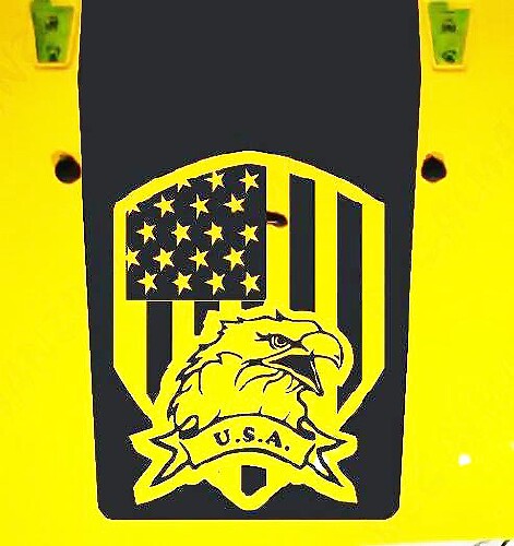 Calcomanía de vinilo para capó con águila y bandera americana en negro para Jeep Wrangler
