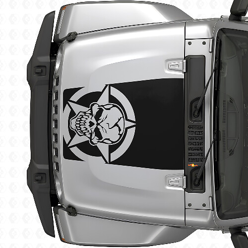 Calcomanía de vinilo Militar Calavera Estrella para capó Jeep Wrangler JK JKU TJ LJ