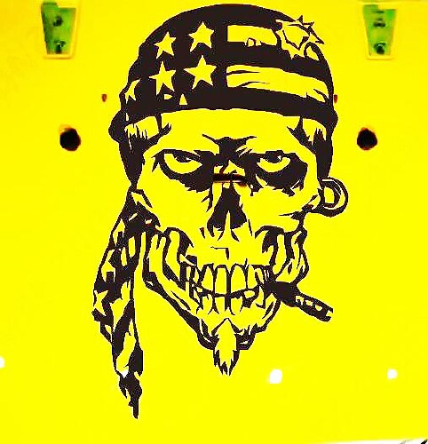 Adhesivo de vinilo con calavera y bandana de bandera estadounidense para Jeep Wrangler