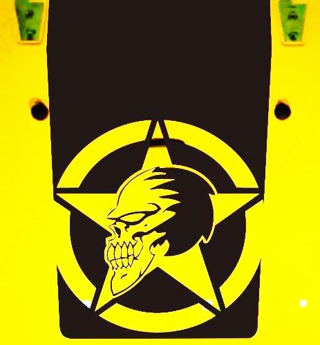 Calcomanía de vinilo con capucha de calavera militar y estrella para Jeep Wrangler