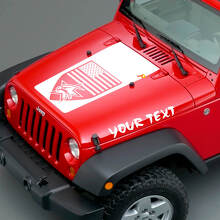 Juego de adhesivos de vinilo con placa americana y texto personalizado para capó de Jeep Wrangler_2