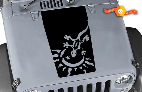 Pegatina de vinilo Gecko y capota solar para Jeep Wrangler