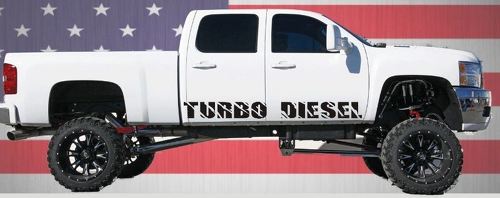 2 Turbo Diesel Rocker Panel Calcomanías de vinilo Gmc Chevy Ford Superduty Diesel Trucks