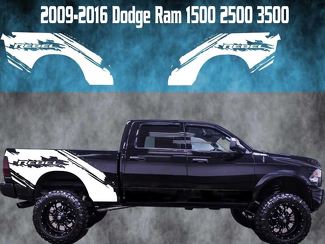 2009-2016 Dodge Ram calcomanía de vinilo gráfico Rebel Truck Bed Stripes 1500 2500 3500