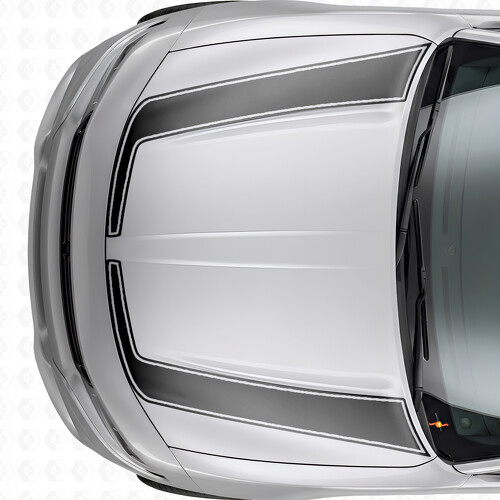 Calcomanía adhesiva de vinilo con rayas contorno acentuadas para capó Dodge Charger 2015-2026