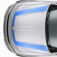 Calcomanía adhesiva de vinilo con rayas contorno acentuadas para capó Dodge Charger 2015-2026_2