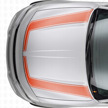 Calcomanía adhesiva de vinilo con rayas contorno acentuadas para capó Dodge Charger 2015-2026_4