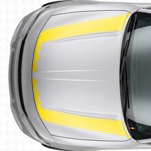Calcomanía adhesiva de vinilo con rayas contorno acentuadas para capó Dodge Charger 2015-2026_5