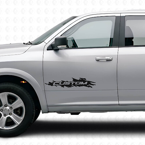Vinilo Adhesivo de Puerta Estilo Salpicadura Personalizado para Dodge Ram Rebel 1500-3500 2009-2016