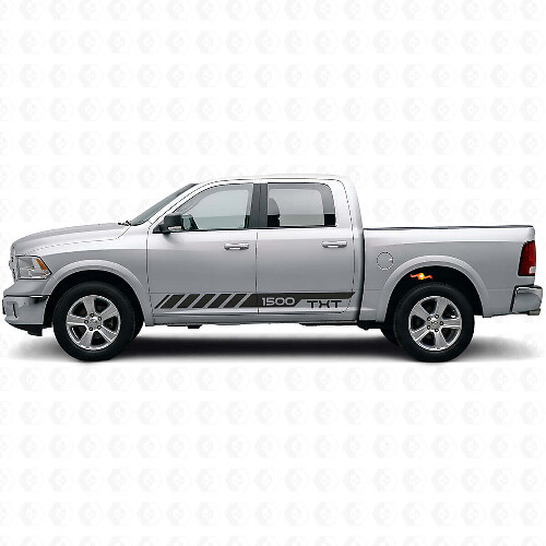 Calcomanía de vinilo personalizada de franjas laterales estroboscópicas para Dodge Ram Rebel 1500 2009–2016