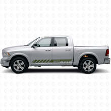 Calcomanía de vinilo personalizada de franjas laterales estroboscópicas para Dodge Ram Rebel 1500 2009–2016_3