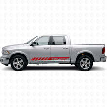 Calcomanía de vinilo personalizada de franjas laterales estroboscópicas para Dodge Ram Rebel 1500 2009–2016_4