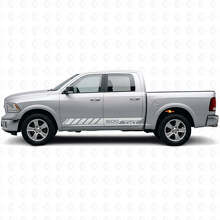Calcomanía de vinilo personalizada de franjas laterales estroboscópicas para Dodge Ram Rebel 1500 2009–2016_5