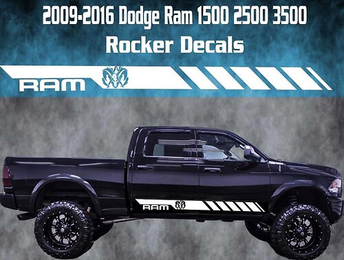 2009-2016 Dodge Ram Rocker Stripe Vinilo adhesivo gráfico Racing Rebel Girl
