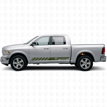 Calcomanía de vinilo de rayas laterales estilo Hemi personalizado para Dodge Ram Rebel 1500 2009–2016_3