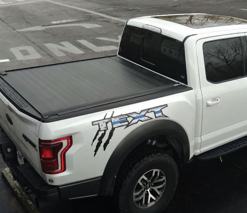Texto Personalizado Logo de Bandera de EE.UU. Gráficos Laterales para Cama Calcomanía Adhesiva para Musclecar camión power truck 2017