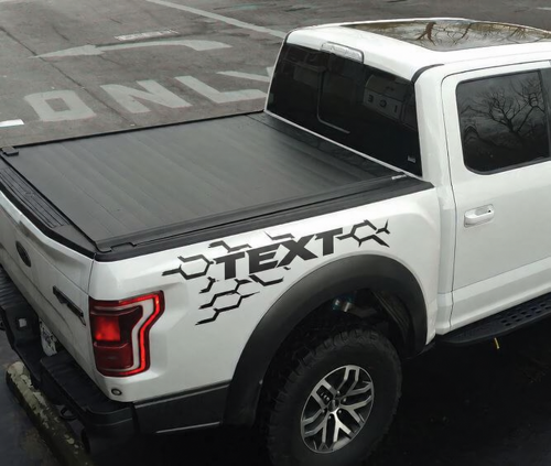 Texto Personalizado Gráficos Laterales de Cama con Logo de Panal de Abeja Pegatina para Musclecar camioneta power truck 2017 en adelante