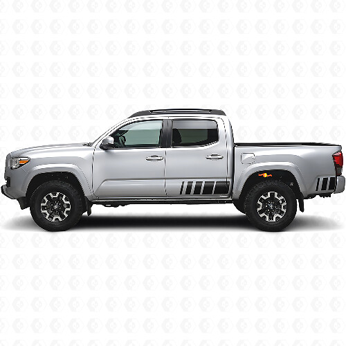 Kit de calcomanías vinilo de rayas laterales estilo retro para Toyota Tacoma 2016
