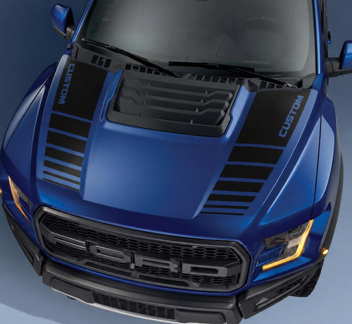 CUSTOM Dual Strobe Stripes Capó Adhesivo de vinilo para Ford F-150 2017
