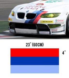 Calcomanía de vinilo BMW M con rayas de color Rally Bumper Racing Motorsport
