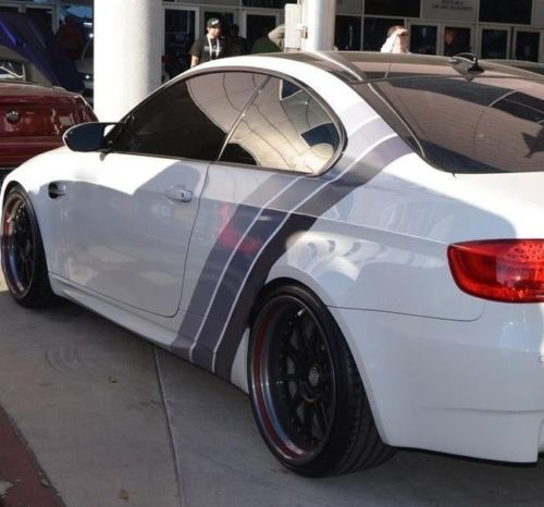 Calcomanía de vinilo con franjas laterales traseras estilo LTW para BMW E92 M3
