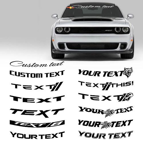 Calcomanía de Vinilo con Letras Personalizadas para Bandera Ancha de Parabrisas para Dodge Challenger