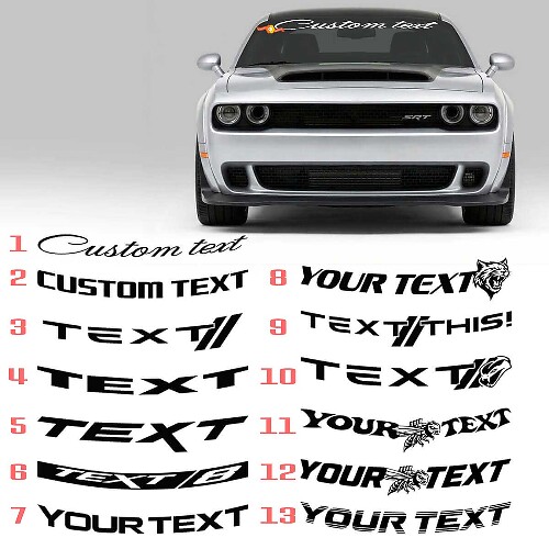 Calcomanía de Vinilo con Letras Personalizadas para Bandera Ancha de Parabrisas para Dodge Challenger