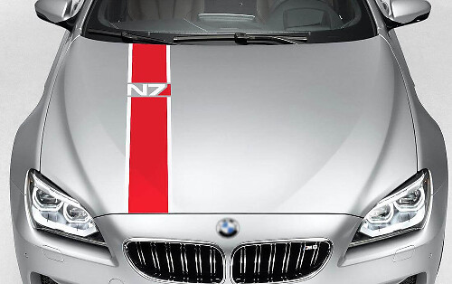 Calcomanía de vinilo con franjas de capó inspiradas en Mass Effect N7 para coches