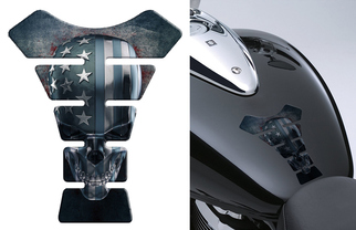 Cráneo 3D Moto MOTOCICLETA Gas COMBUSTIBLE Tanque Pad Protector Etiqueta Emblema Calcomanía