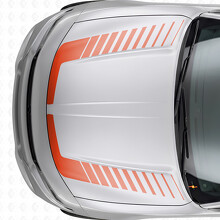 Calcomanía adhesiva de vinilo con franjas de acento estilo estroboscópico para capó Dodge Charger 2015-2026_4