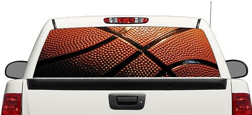 Calcomanía de vinilo para ventana trasera estilo baloncesto para camionetas y SUVs