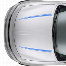 Calcomanía adhesiva de vinilo con franjas de doble contorno Tnin para capó Dodge Charger 2015-2026_2